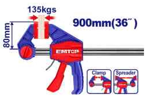 Professional Quick Bar Clamp 80x900mm 135KGS Max Force - Precision Iron Ruler 6X18mm Thickness Workshop Clamping Tool Label Packed Equipment